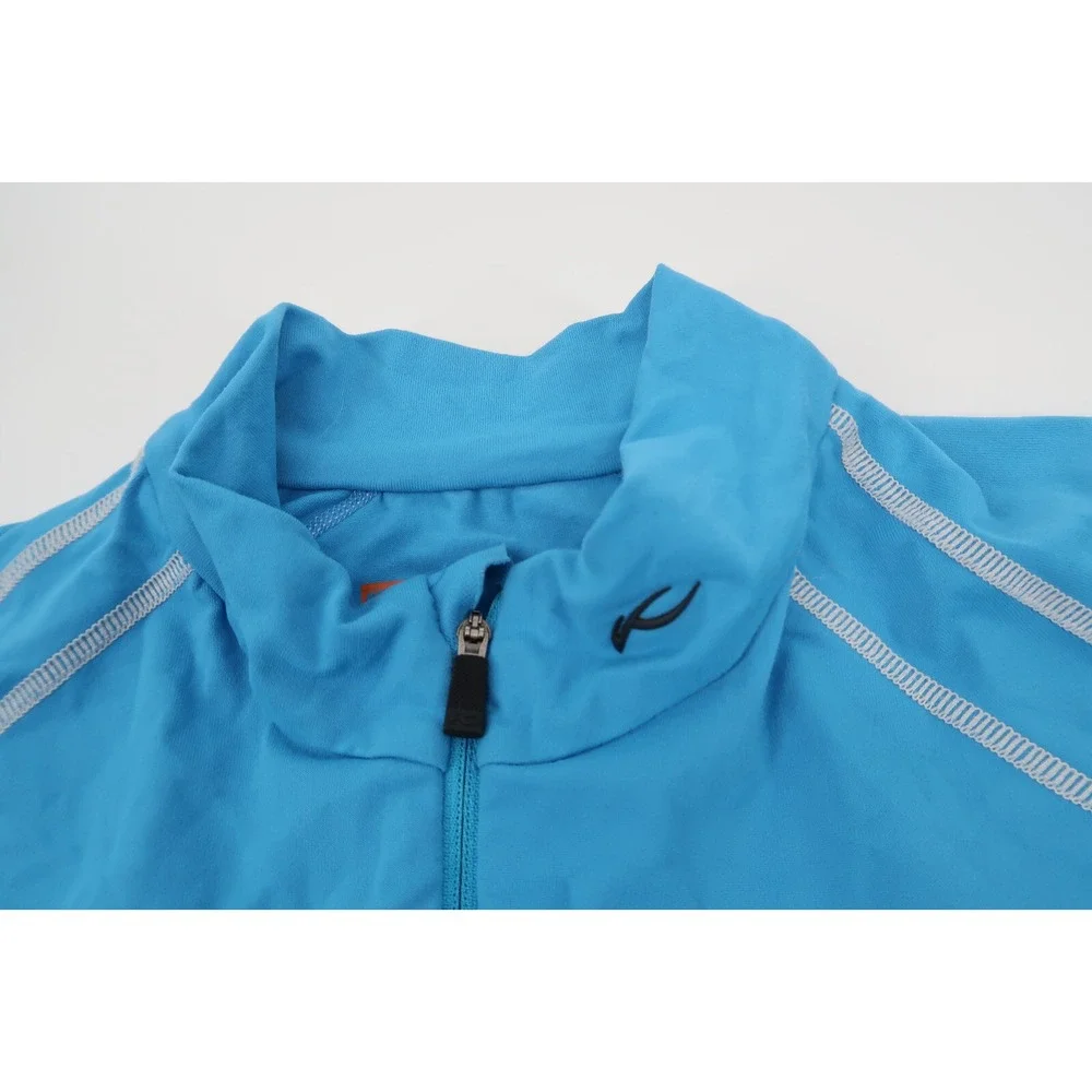 KJUS Men's 1/4‎ Zip Pullover Blue 1/4 Zip Golf Midlayer Stretch Size Large 52